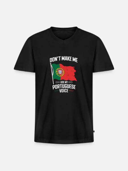 Portuguese Voice - Men's Premium Organic T-shirt with V-neck - black