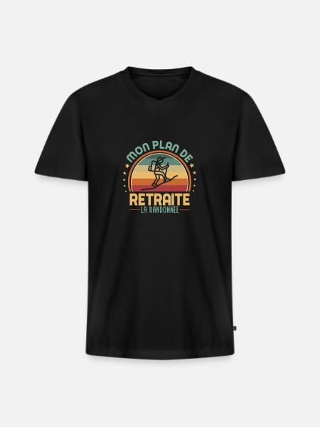 My retirement plan is Hiking - Men's Premium Organic T-shirt with V-neck - black