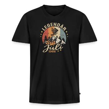 Juli 1966 Jahrestag Juli 1966 Juli - Männer Premium Bio T-Shirt mit V-Ausschnitt - Schwarz - Vorne - Nico (187cm)