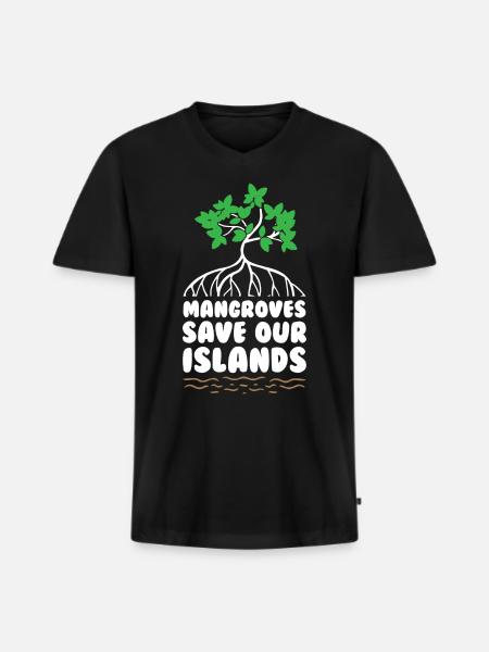 Mangroves Save Our Island - Men's Premium Organic T-shirt with V-neck - black