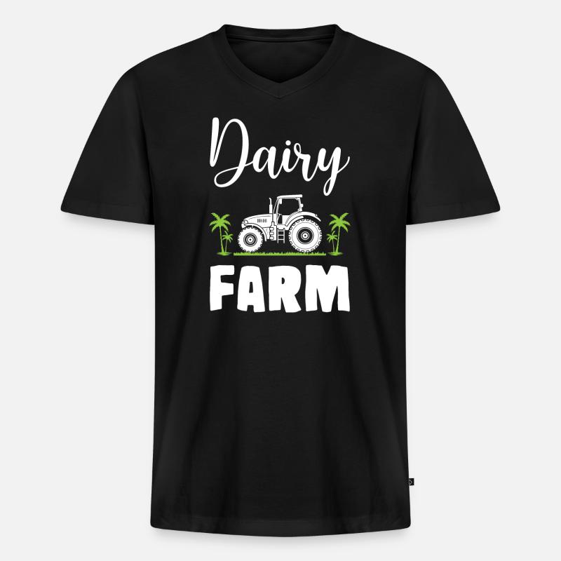 Dairy Farm - Männer Premium Bio T-Shirt mit V-Ausschnitt - Schwarz