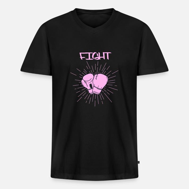 BOXEN - Männer Premium Bio T-Shirt mit V-Ausschnitt - Schwarz