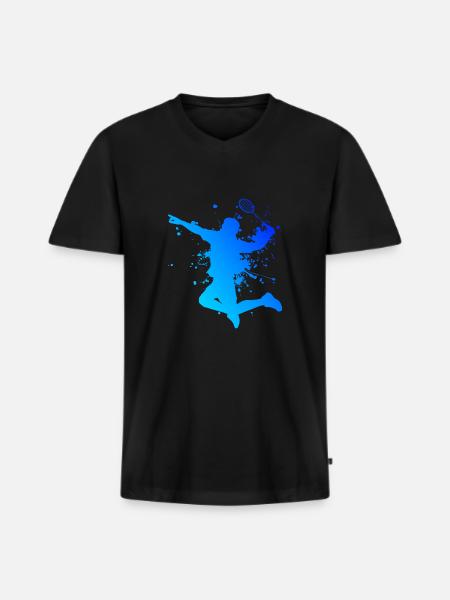 Badmintonspiller Badminton Mænds Badminton - Premium økologisk T-shirt med V-hals til mænd - sort