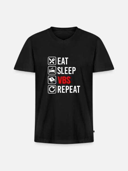 Eat Sleep Vbs Repeat - Men's Premium Organic T-shirt with V-neck - black