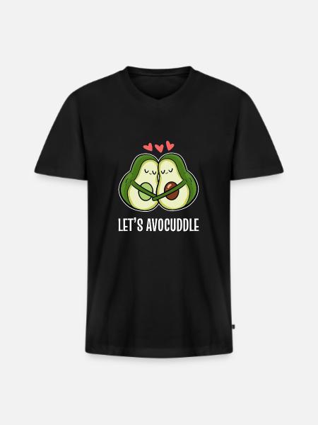 Let's Avocuddle Couples and Lovers Poison - Men's Premium Organic T-shirt with V-neck - black