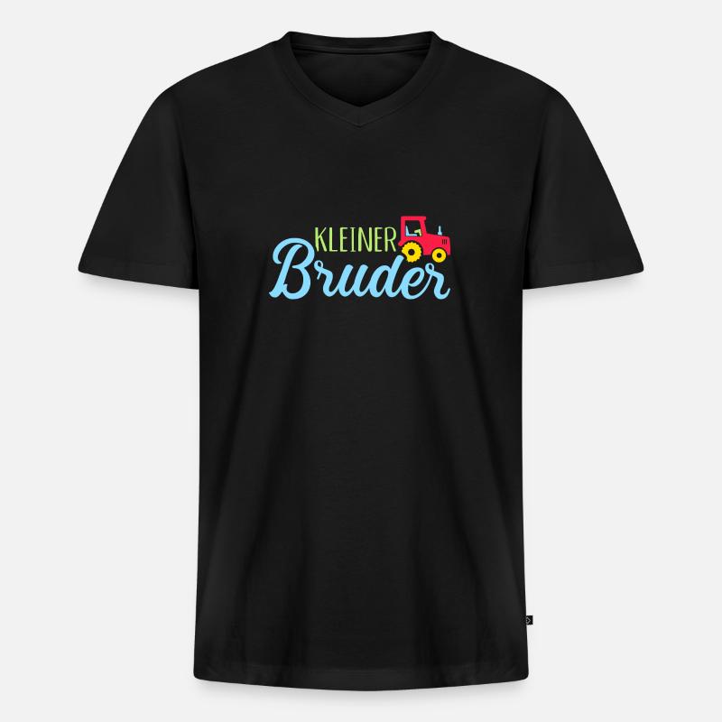 Bruder - Männer Premium Bio T-Shirt mit V-Ausschnitt - Schwarz