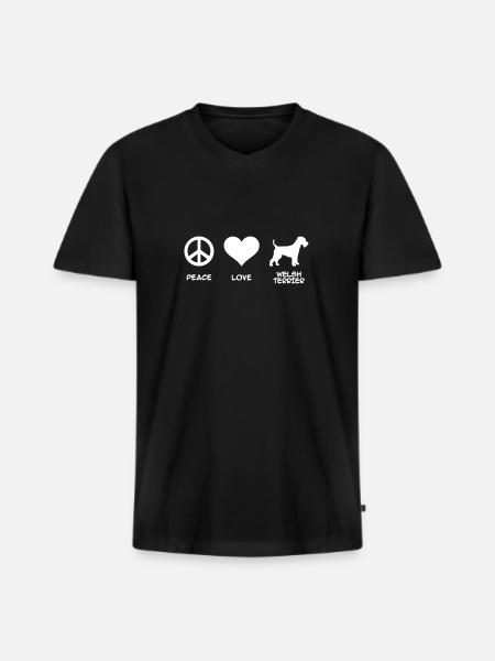 Welsh Terrier - Men's Premium Organic T-shirt with V-neck - black