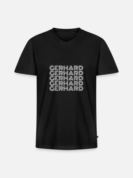Gerhard - Men's Premium Organic T-shirt with V-neck - black
