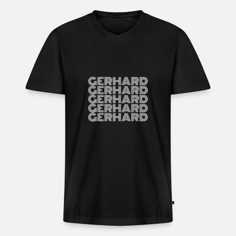 Gerhard - T-shirt encolure en V Premium bio Homme - noir