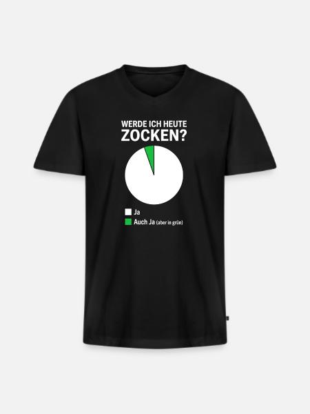 Lustiger Spruch Zocken Gamer - Männer Premium Bio T-Shirt mit V-Ausschnitt - Schwarz