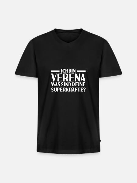 First name Verena - Men's Premium Organic T-shirt with V-neck - black