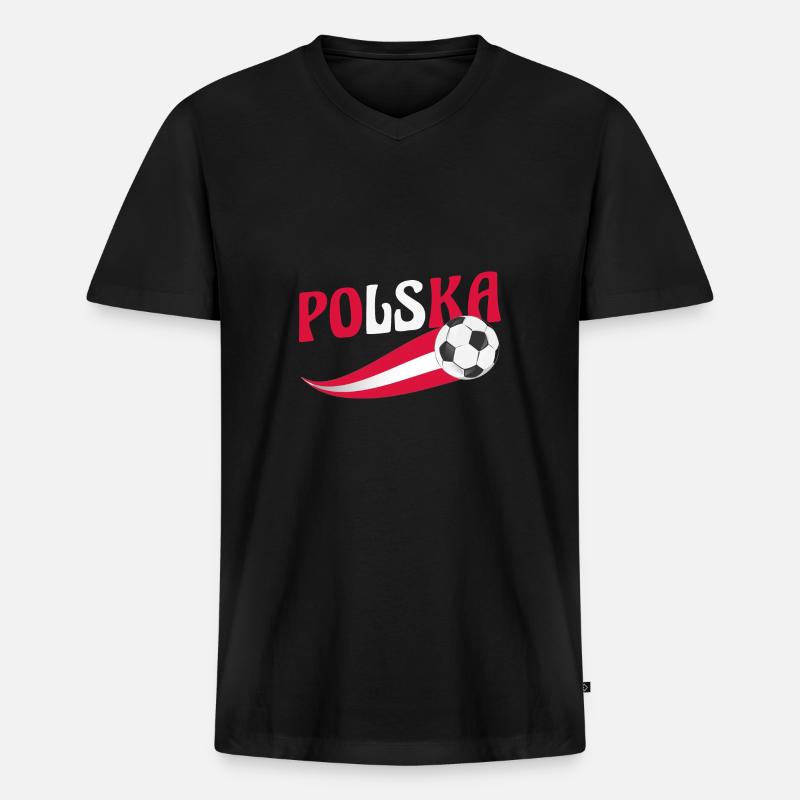 Pole Polen - Männer Premium Bio T-Shirt mit V-Ausschnitt - Schwarz