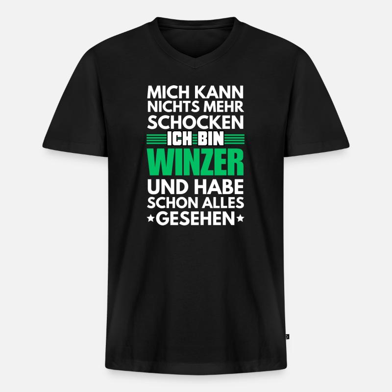 Nicht schockbarer Winzer - Männer Premium Bio T-Shirt mit V-Ausschnitt - Schwarz