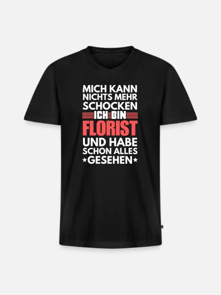 Fleuriste non choquable - T-shirt encolure en V Premium bio Homme - noir