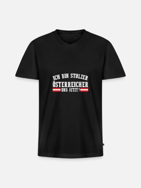Austrians Austria - Men's Premium Organic T-shirt with V-neck - black