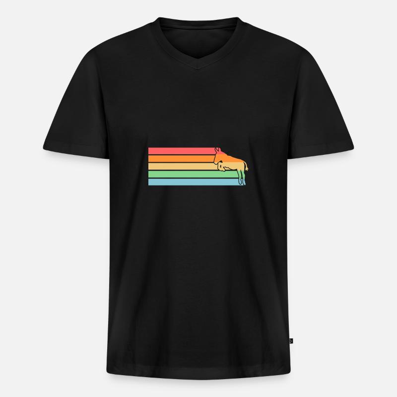 Esel - Männer Premium Bio T-Shirt mit V-Ausschnitt - Schwarz