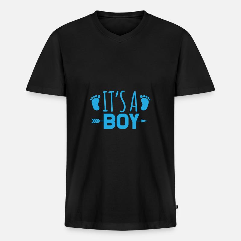 It´s a boy - Männer Premium Bio T-Shirt mit V-Ausschnitt - Schwarz