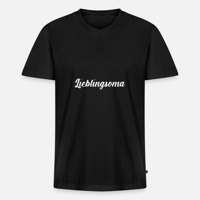 Großmutter Oma - Männer Premium Bio T-Shirt mit V-Ausschnitt - Schwarz