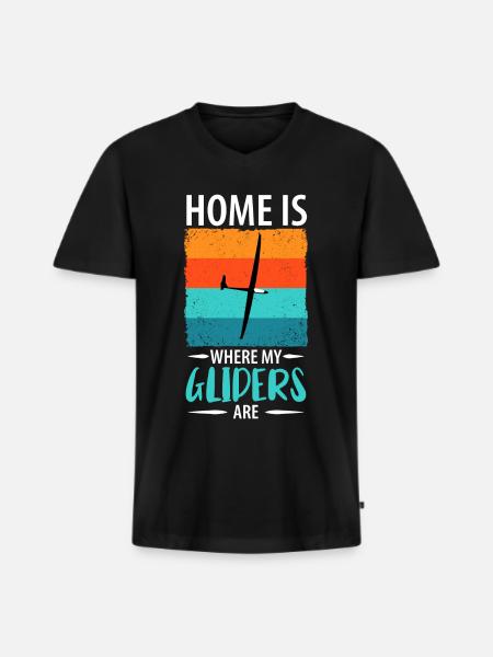 Glider Gliding Gliding Glider Flying - Men's Premium Organic T-shirt with V-neck - black