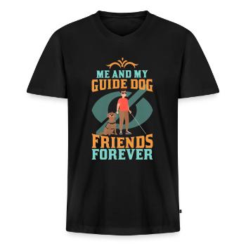 Blindness consciousness Blind by law - Men's Premium Organic T-shirt with V-neck - black - Front - Nico (187cm)