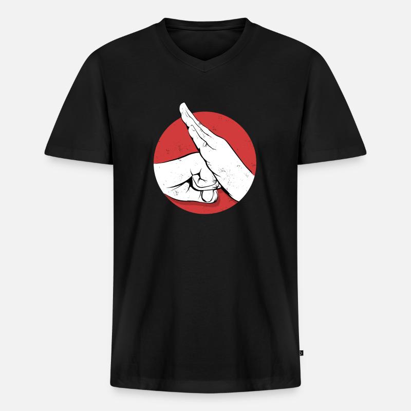 Kung Fu - Männer Premium Bio T-Shirt mit V-Ausschnitt - Schwarz