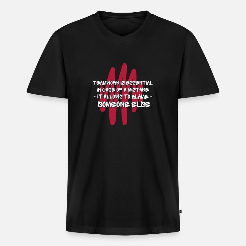 Gemeinschaftsarbeit - Männer Premium Bio T-Shirt mit V-Ausschnitt - Schwarz