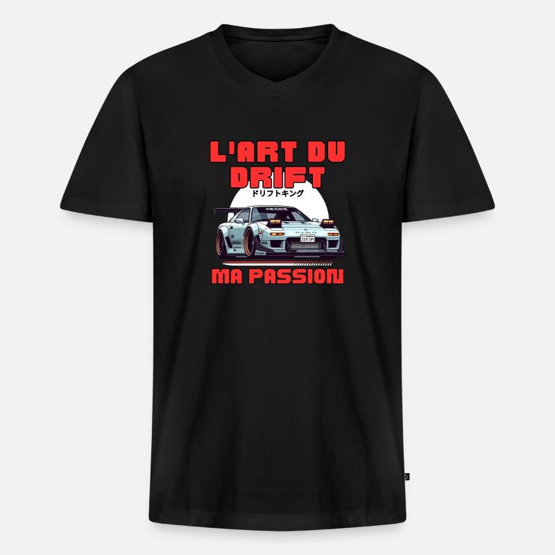 Die Kunst des Driftens - Männer Premium Bio T-Shirt mit V-Ausschnitt - Schwarz