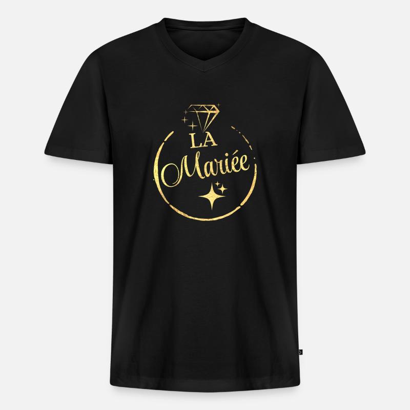 Die goldene Braut - Männer Premium Bio T-Shirt mit V-Ausschnitt - Schwarz