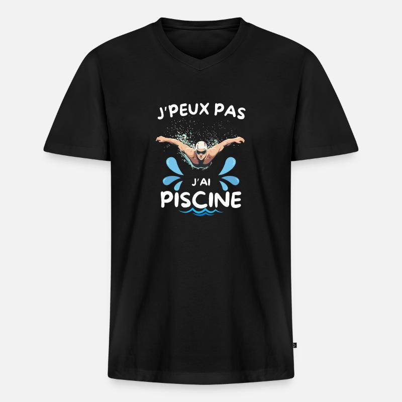 Schwimmbad-Spaß-Geschenke - Männer Premium Bio T-Shirt mit V-Ausschnitt - Schwarz