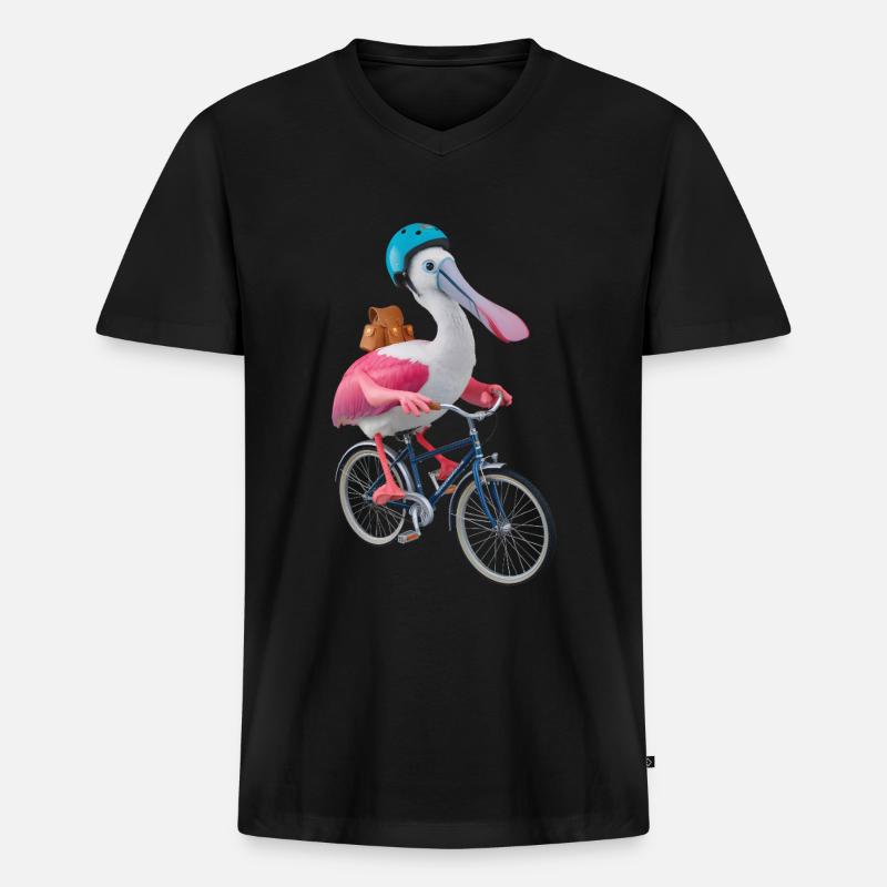 Löffler - Männer Premium Bio T-Shirt mit V-Ausschnitt - Schwarz