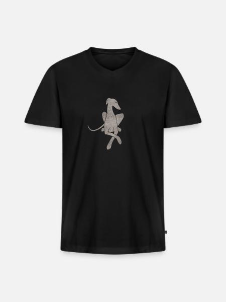 Lying Greyhound light gray - Men's Premium Organic T-shirt with V-neck - black