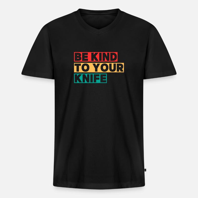 Be Kind! - Männer Premium Bio T-Shirt mit V-Ausschnitt - Schwarz