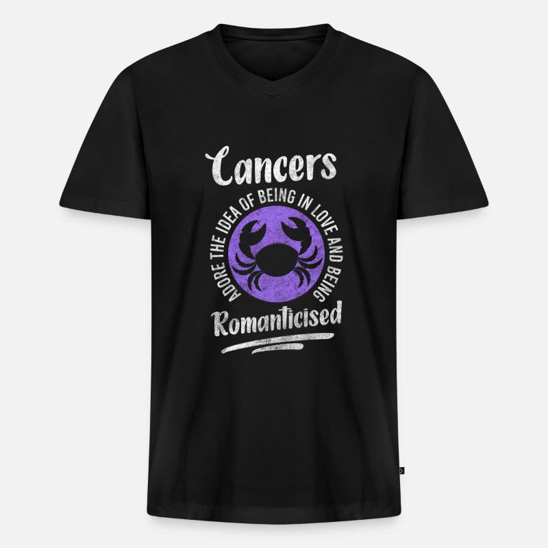 Krebs Astrologie Element Wasser - Männer Premium Bio T-Shirt mit V-Ausschnitt - Schwarz