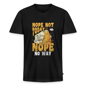 Schlafmütze Träumen Ausruhen Kissen - Männer Premium Bio T-Shirt mit V-Ausschnitt - Schwarz - Vorne - Nico (187cm)
