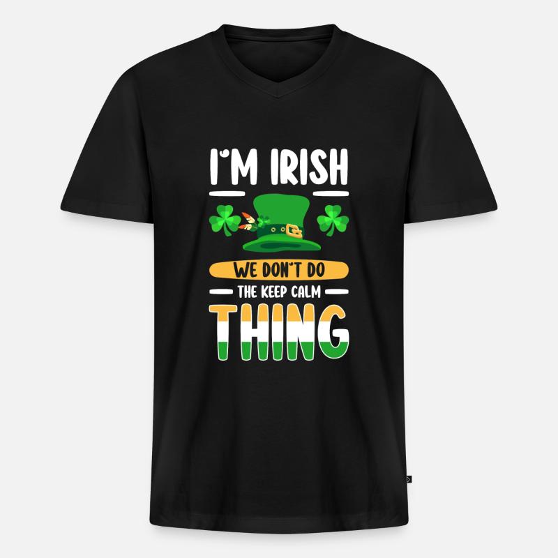 Irisch Pub Gold Celtic - Männer Premium Bio T-Shirt mit V-Ausschnitt - Schwarz