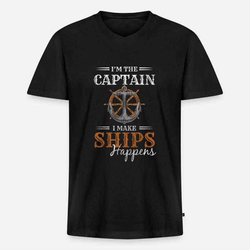 Modellbau Wasser Seefahrt - Männer Premium Bio T-Shirt mit V-Ausschnitt - Schwarz