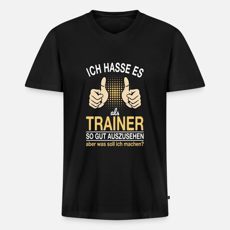 Trainer Spruch - Männer Premium Bio T-Shirt mit V-Ausschnitt - Schwarz