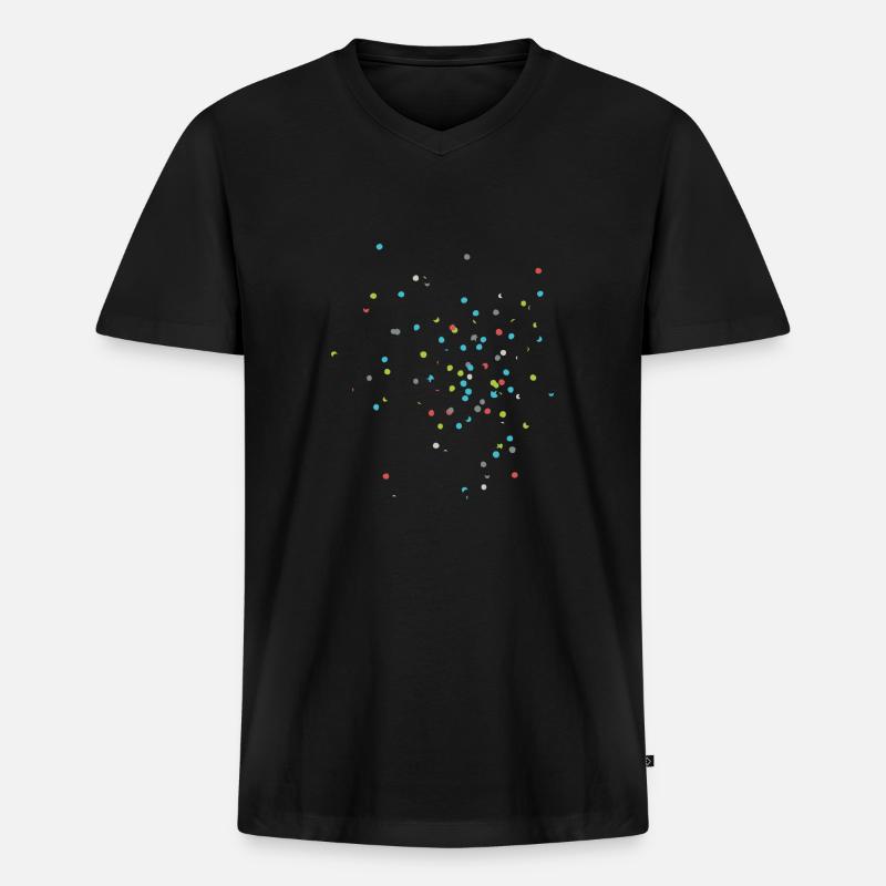 Konfetti - Männer Premium Bio T-Shirt mit V-Ausschnitt - Schwarz