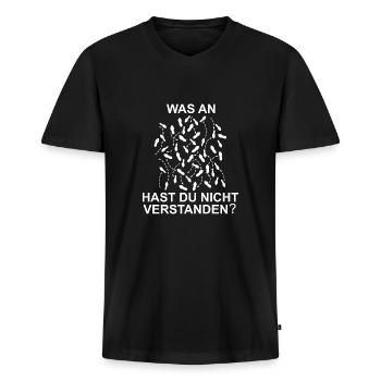 Tanzshirt - Männer Premium Bio T-Shirt mit V-Ausschnitt - Schwarz - Vorne - Nico (187cm)