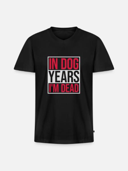 in dog years Dead - Men's Premium Organic T-shirt with V-neck - black