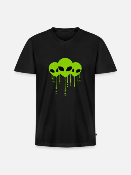 Graffiti Team 3 Aliens - Men's Premium Organic T-shirt with V-neck - black