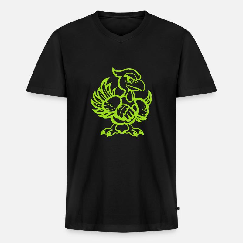 truthuhn comic - Männer Premium Bio T-Shirt mit V-Ausschnitt - Schwarz