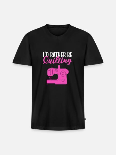 Rather quilted couturier poison - Men's Premium Organic T-shirt with V-neck - black