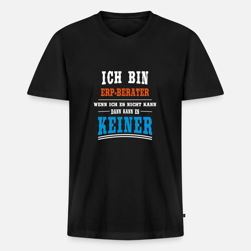 ERP - Berater Beruf - Männer Premium Bio T-Shirt mit V-Ausschnitt - Schwarz