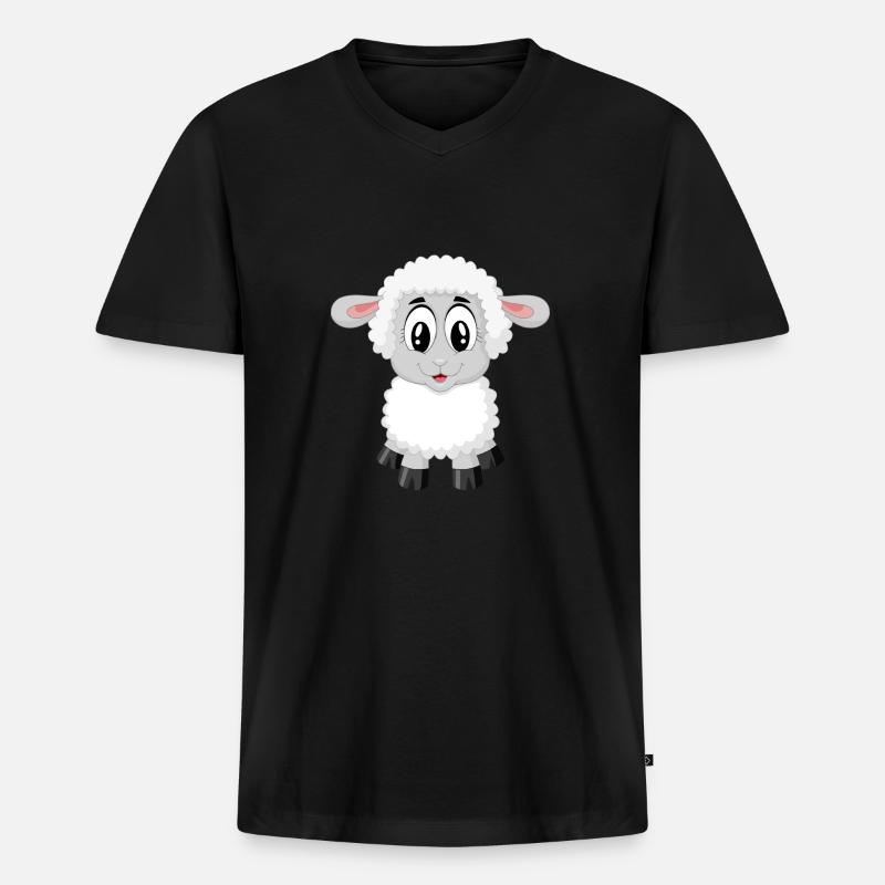 Süßes Schaf! - Männer Premium Bio T-Shirt mit V-Ausschnitt - Schwarz