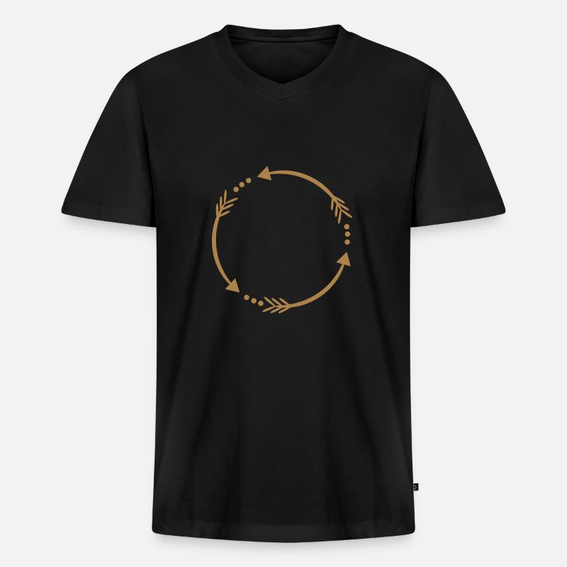 Kreis Rahmen - Männer Premium Bio T-Shirt mit V-Ausschnitt - Schwarz