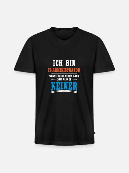 IT - Administrator Beruf - Männer Premium Bio T-Shirt mit V-Ausschnitt - Schwarz