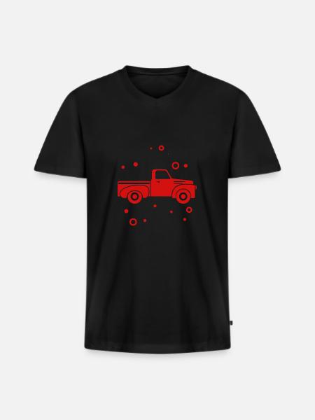 Auto - Pick Up - Oldtimer - Nostalgic - Men's Premium Organic T-shirt with V-neck - black