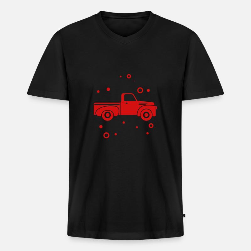 Auto - Pick Up - Oldtimer - Nostalgisch - Männer Premium Bio T-Shirt mit V-Ausschnitt - Schwarz