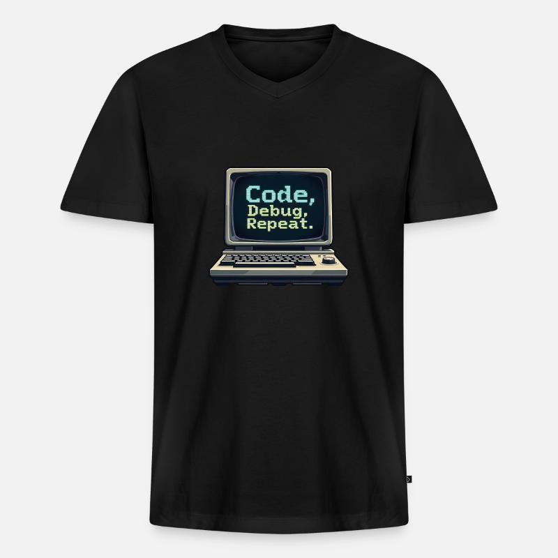 Code Debug Repeat - Software Engineer - Men's Premium Organic T-shirt with V-neck - black